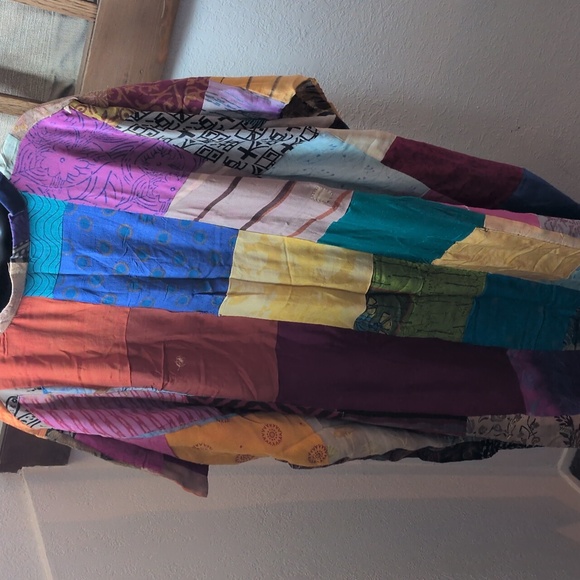 ✨ Kantha Bae Patchwork Sari Goddess Midi Moo Osfm - Picture 8 of 8